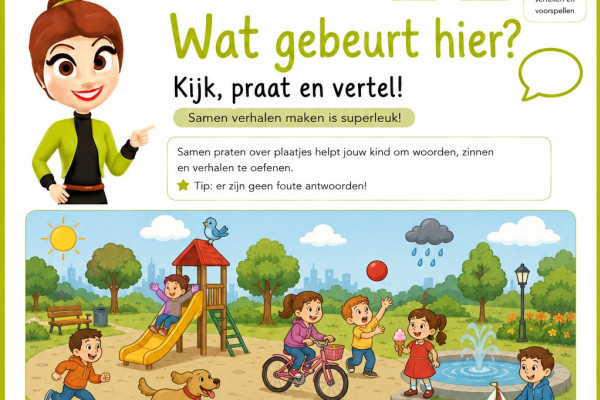 Vertelplaat voor taalontwikkeling | Gratis taalspel voor kinderen