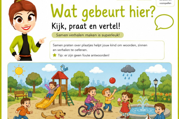 Vertelplaat voor taalontwikkeling | Gratis taalspel voor kinderen