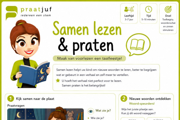 Voorlezen en taalontwikkeling | Gratis werkblad voor peuters en kleuters