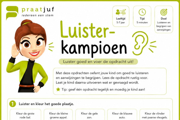 Gratis luisteroefeningen voor kinderen | Taalbegrip oefenen thuis