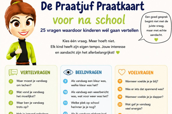 De Praatjuf Praatkaart voor na school